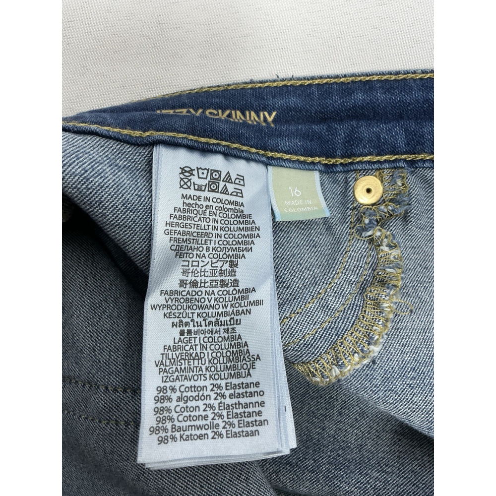 Womans Michael Kors Izzy Skinny Pullon Blue Jeans Size 16 Ankle - Picture 4 of 9